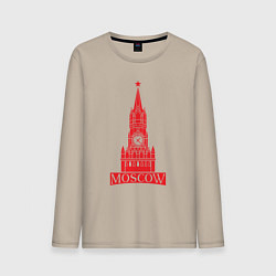 Лонгслив хлопковый мужской Kremlin Moscow, цвет: миндальный
