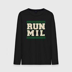 Лонгслив хлопковый мужской Run Milwaukee Bucks, цвет: черный
