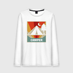 Лонгслив хлопковый мужской Кемпер, цвет: белый
