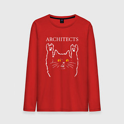 Лонгслив хлопковый мужской Architects rock cat, цвет: красный
