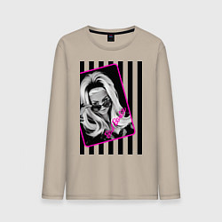 Лонгслив хлопковый мужской Bad Barbie, цвет: миндальный