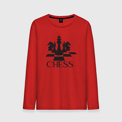 Лонгслив хлопковый мужской Chess play, цвет: красный