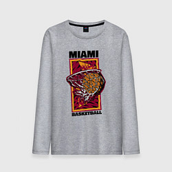 Лонгслив хлопковый мужской Miami Heat shot, цвет: меланж