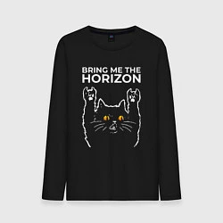 Лонгслив хлопковый мужской Bring Me the Horizon rock cat, цвет: черный