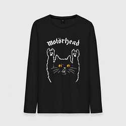 Лонгслив хлопковый мужской Motorhead rock cat, цвет: черный