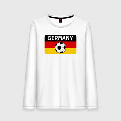 Лонгслив хлопковый мужской Football Germany, цвет: белый