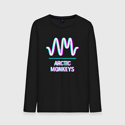 Лонгслив хлопковый мужской Arctic Monkeys glitch rock, цвет: черный