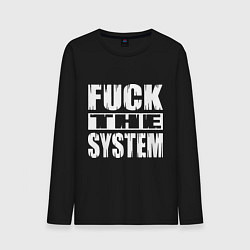 Лонгслив хлопковый мужской SoD - f**k the system, цвет: черный