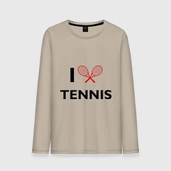 Лонгслив хлопковый мужской I Love Tennis, цвет: миндальный