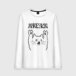 Лонгслив хлопковый мужской Maneskin - rock cat, цвет: белый