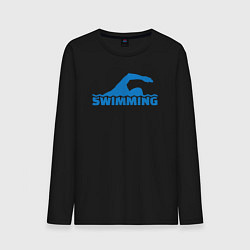 Лонгслив хлопковый мужской Swimming sport, цвет: черный