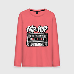 Лонгслив хлопковый мужской Hip hop oldschool, цвет: коралловый