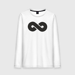 Лонгслив хлопковый мужской Number 008 - бесконечность, цвет: белый