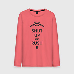 Лонгслив хлопковый мужской Shut up and rush b, цвет: коралловый