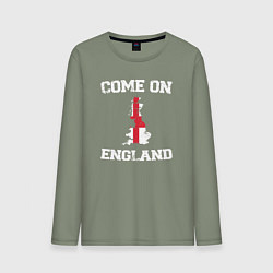 Лонгслив хлопковый мужской Come on England, цвет: авокадо