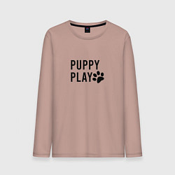 Лонгслив хлопковый мужской Puppy Play, цвет: пыльно-розовый