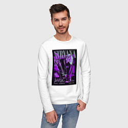Лонгслив хлопковый мужской Nirvana band, цвет: белый — фото 2