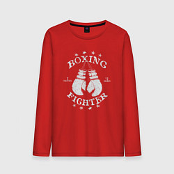 Лонгслив хлопковый мужской Boxing fighter, цвет: красный