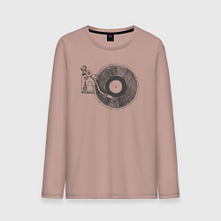 Лонгслив хлопковый мужской Vinyl style, цвет: пыльно-розовый