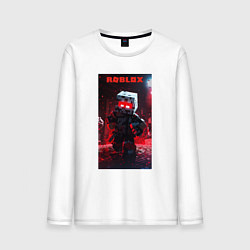 Лонгслив хлопковый мужской Roblox red style, цвет: белый
