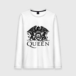 Лонгслив хлопковый мужской Queen - logo, цвет: белый