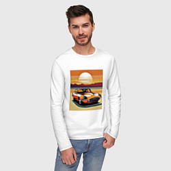 Лонгслив хлопковый мужской Авто Ягуар, цвет: белый — фото 2