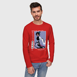 Лонгслив хлопковый мужской Великолепная Шинобу - Клинок демонов, цвет: красный — фото 2