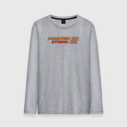 Лонгслив хлопковый мужской Counter strike 2 orange logo, цвет: меланж