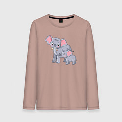 Мужской лонгслив Elephants family