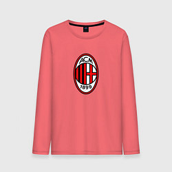 Лонгслив хлопковый мужской Футбольный клуб Milan, цвет: коралловый