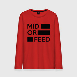 Лонгслив хлопковый мужской Mid or feed, цвет: красный