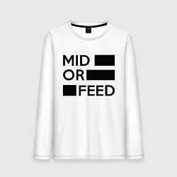 Лонгслив хлопковый мужской Mid or feed, цвет: белый