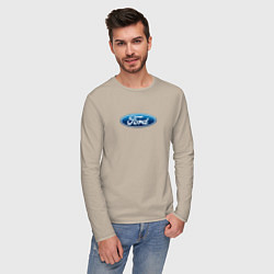 Лонгслив хлопковый мужской Ford usa auto brend, цвет: миндальный — фото 2