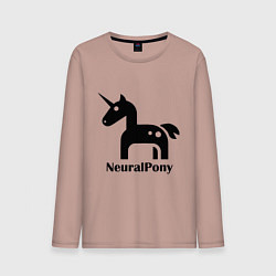 Лонгслив хлопковый мужской Neural Pony, цвет: пыльно-розовый