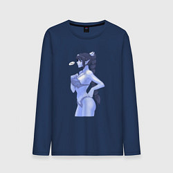 Лонгслив хлопковый мужской Shadowheart - Baldurs Gate 3, цвет: тёмно-синий