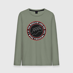 Лонгслив хлопковый мужской Громкий гитарист, цвет: авокадо