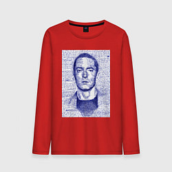 Лонгслив хлопковый мужской Text eminem, цвет: красный