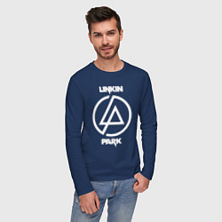 Лонгслив хлопковый мужской Linkin Park logo, цвет: тёмно-синий — фото 2