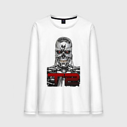 Лонгслив хлопковый мужской Terminator 2 T800, цвет: белый