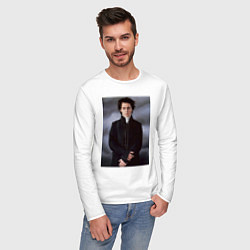Лонгслив хлопковый мужской Икабот Крейн, цвет: белый — фото 2