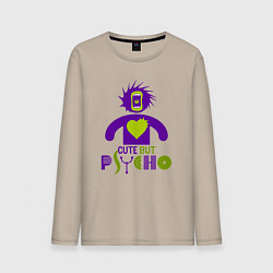 Мужской лонгслив Cute but psycho inscription