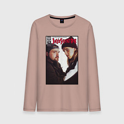 Лонгслив хлопковый мужской Jay and Silent Bob, цвет: пыльно-розовый