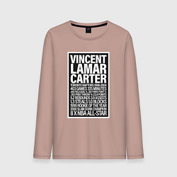 Лонгслив хлопковый мужской Vince Carter, цвет: пыльно-розовый