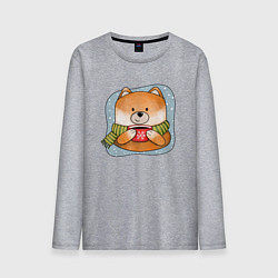 Лонгслив хлопковый мужской Лис и кофе, цвет: меланж