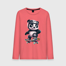 Мужской лонгслив Cool panda on a skateboard - extreme