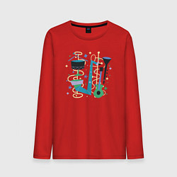 Лонгслив хлопковый мужской Джазовый ансамбль, цвет: красный