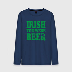 Лонгслив хлопковый мужской Irish you were beer, цвет: тёмно-синий