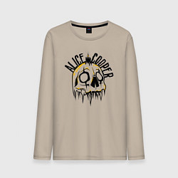 Лонгслив хлопковый мужской Skull Alice Cooper, цвет: миндальный