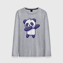 Лонгслив хлопковый мужской Dabbing panda, цвет: меланж