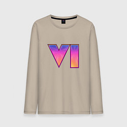 Лонгслив хлопковый мужской GTA VI, цвет: миндальный